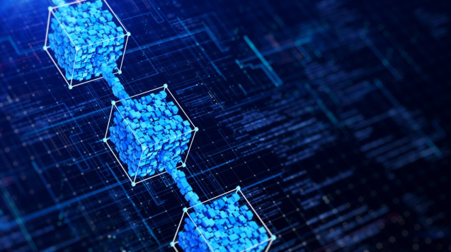 blockchain-technology-concept-small-cubes-gathered-inside-large-box-dark-blue-background